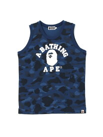 A BATHING APE COLOR CAMO COLLEGE TANK TOP ア ベイシング エイプ トップス ノースリーブ・タンクトップ ネイビー パープル レッド【送料無料】