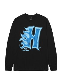 HUF HEAT WAVE L/S TEE HUF ハフ ロンT ハフ トップス カットソー・Tシャツ ブラック ホワイト【送料無料】