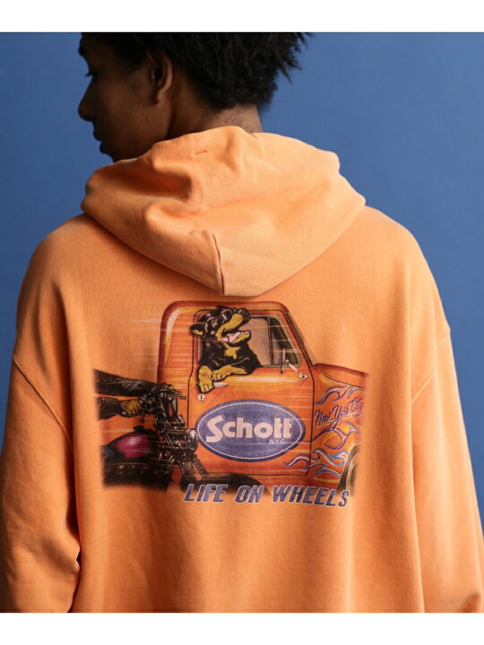 楽天市場】【SALE／40%OFF】Schott PIGMENT DYE HOODED SWEAT 
