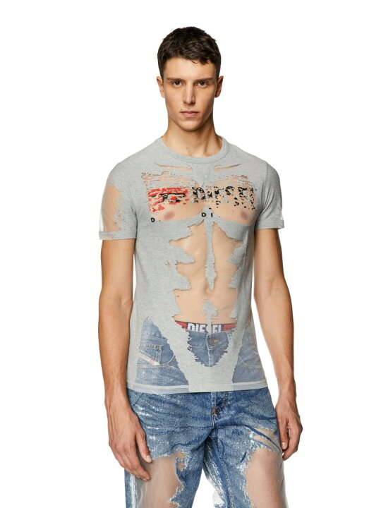 楽天市場】【SALE／40%OFF】DIESEL メンズ Tシャツ シースルー ロゴ  