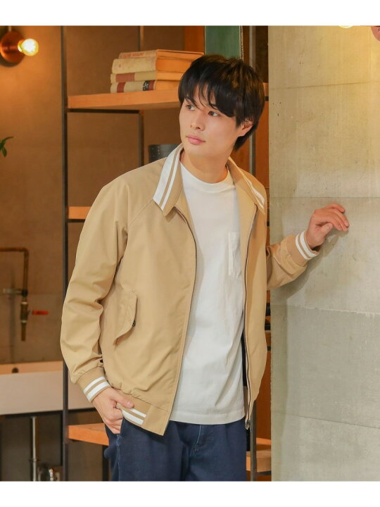 楽天市場】BEAMS HEART MEN ライン ストレッチ ツイル ブルゾン 