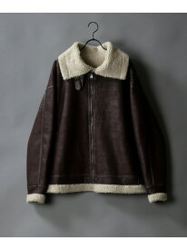 【SALE／29%OFF】SITRY フェイクレザ- ムートン B-3 ジャケット メンズ シトリー ジャケット・アウター ムートンコート ブラウン ベージュ ブラック【RBA_E】【送料無料】