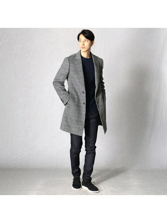 楽天市場 Sale 40 Off Comme Ca Men グレンプレイド アンゴラチェスターコート コムサメン ビジネス フォーマル セットアップスーツ グレー ネイビー ブラウン Rba E 送料無料 Rakuten Fashion Men