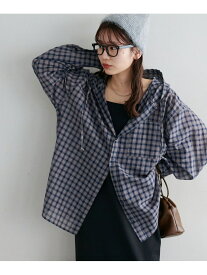 Discoat 【ユニセックス/WEB限定】シアーチェックフードシャツ ディスコート トップス シャツ・ブラウス ホワイト ブラック ブルー ネイビー【送料無料】