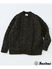 JOURNAL STANDARD relume 《予約》米富繊維 / Yonetomi 別注 アラン セーター ジャーナル スタンダード レリューム トップス ニット ブラウン グレー【先行予約】*【送料無料】