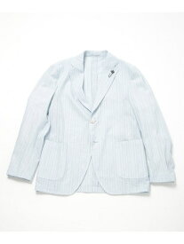 MEN'S BIGI 【LARDINI(ラルディーニ)】コットンリネンドビーストライプジャケット メンズ ビギ ジャケット・アウター テーラードジャケット・ブレザー ピンク ブルー【送料無料】