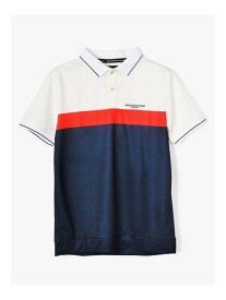 Aquascutum GOLF 【PICK UP SALE】GOLF MEN - ブロック切替リブ襟ポロ アクアスキュータム トップス カットソー・Tシャツ ブラック ネイビー【送料無料】