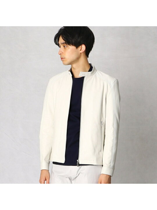 楽天市場】COMME CA MEN パンチングレザー シングルライダース 