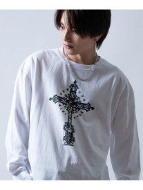 【SALE／25%OFF】SIDEWAY STANCE SIDEWAY STANCE クロス 長袖 Tシャツ インプローブス トップス カットソー・Tシャツ ホワイト ブラック【RBA_E】