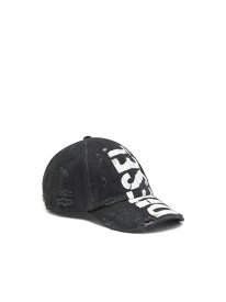 DIESEL メンズ キャップ ビッグロゴ 6パネル ディーゼル 帽子 キャップ ブラック レッド【送料無料】