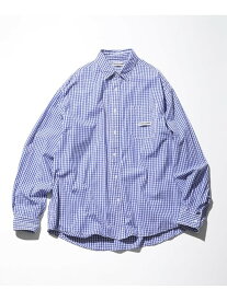 CAHLUMN Magazine Pocket Broad Shirt(Gingham) フリークスストア トップス シャツ・ブラウス ブルー ネイビー【送料無料】