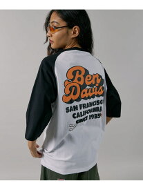 BEN DAVIS / WHITE LABEL 【BEN DAVIS(ベンデイビス)】70's LOGO RAGLAN TEE / 半袖Tシャツ ラグラン クルーネック オーバーサイズ ブランドロゴ ナバル トップス カットソー・Tシャツ ブラック グレー ネイビー【送料無料】