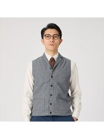 【SALE／21%OFF】BRICK HOUSE by Tokyo Shirts 前身布帛ラペルニットジレ チョークストライプ メンズ BM05I503DP50X00-34 トーキョーシャツ トップス ベスト・ジレ グレー【RBA_E】【送料無料】