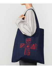 Bshop Jupe by JACKIE ｜ ＜別注＞クロス 刺繍トートバッグ ビショップ バッグ トートバッグ ネイビー【送料無料】