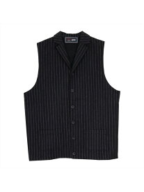 【SALE／21%OFF】BRICK HOUSE by Tokyo Shirts 前身布帛ラペルニットジレ チョークストライプ メンズ BM05I505DP50X00-49 トーキョーシャツ トップス ベスト・ジレ ブラック【RBA_E】【送料無料】