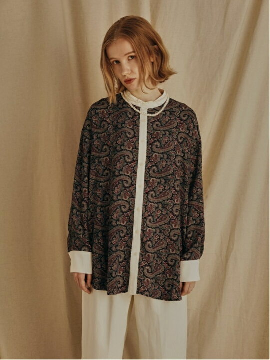 楽天市場】natiam (U)Paisley pattern band collar shirt メゾン デ 