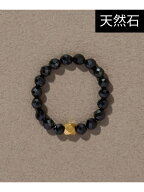 JUPITER 【SV】天然石ビーズリング/金属アレルギー対応 ブラックスピネル 13号相当サイズ ジュエルアディ…
