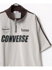 【SALE／10%OFF】CONVERSE CONVERSE/(M)Tシャツ ハーフジップ ゲームシャツ オーバーサイズ ラザル トップス カットソー・Tシャツ ブルー グレー【RBA_E】