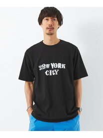 【SALE／30%OFF】UNITED ARROWS green label relaxing ＜FUNG＞NEW YORK CITY プリント Tシャツ ユナイテッドアローズ アウトレット トップス カットソー・Tシャツ ブラック【RBA_E】【送料無料】
