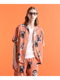 Schott HAWAIIAN SHIRT"DOG"/ハワイアンシャツ"ドッグ ショット トップス シャツ・ブラウス オレンジ グレー グリーン【送料無料】