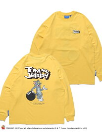 B ONE SOUL 【SEQUENZ】 TOM and JERRY BALL AND DICE LS TEE/ トムとジェリー ロンT ビックサイズ キャラクター バックプリント ナバル トップス カットソー・Tシャツ ブラック ホワイト イエロー ブルー【送料無料】