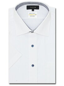 TAKA-Q 形態安定 吸水速乾 スタンダードフィット ワイドカラー半袖シャツ タカキュー スーツ・フォーマル Yシャツ・カッターシャツ