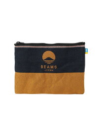 BEAMS JAPAN 高田織物 * BEAMS JAPAN / 別注 畳べり フラットポーチ デニム ビームス ジャパン 財布・ポーチ・ケース その他の財布・ポーチ・ケース オレンジ レッド グリーン