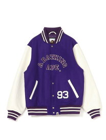 A BATHING APE GIANT APE HEAD VARSITY JACKET M ア ベイシング エイプ 福袋・ギフト・その他 その他 レッド パープル【送料無料】