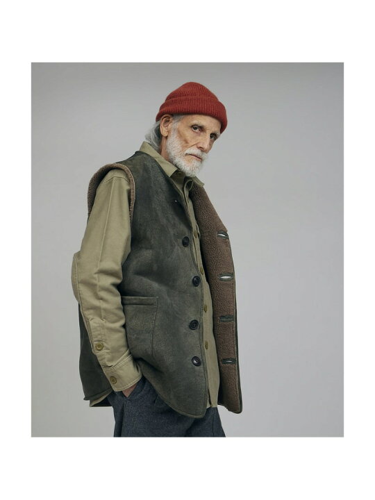 ⬜︎⚫︎サイズ50！NIGELCABOURN ワークウェアー ストライプスモック 
