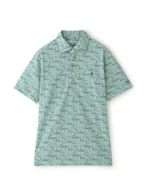 Paul Stuart 【吸水速乾】ヨットプリントポロシャツ(GOLF) ポール・スチュアート トップス ポロシャツ グリーン ホワイト【送料無料】
