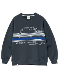 【SALE／50%OFF】GSC MENS SELECT ESPACE VERT/エスパスヴェール プリントトレーナー ボーダー (MENS) ゴースローキャラバン トップス スウェット・トレーナー グレー ホワイト【RBA_E】