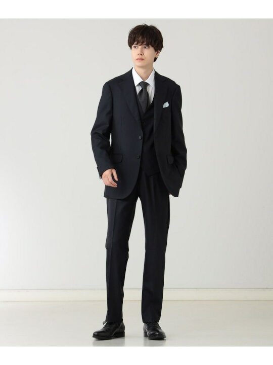楽天市場】BEAMS HEART MEN ハイグレード ネイビー ソリッド 3ピース 
