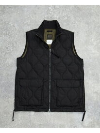 MEN'S MELROSE 【TAION/タイオン】ミリタリー リブハイネックWジップ ダウンベスト メンズメルローズ トップス ベスト・ジレ グリーン グレー ブラック【送料無料】
