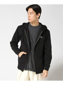 THRASHER THRASHER/(U)CRACKED LOGO スウェット ジップ パーカー スラッシャー　バイ　リフルページ トップス パーカー・フーディー グレー ブラック【送料無料】