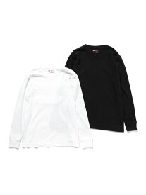 BEAMS MEN Hanes / Japan Fit Long Sleeve T-shirts 2 Pieces ビームス メン インナー・ルームウェア ボクサーパンツ・トランクス ホワイト【送料無料】