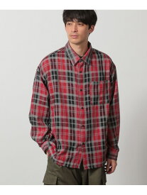 【SALE／33%OFF】LAKOLE メッシュチェックシャツ長袖 ラコレ トップス シャツ・ブラウス グレー レッド ネイビー【RBA_E】