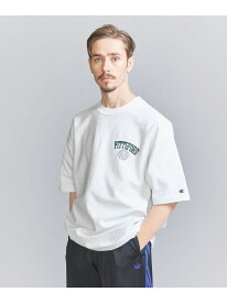 BEAUTY&YOUTH UNITED ARROWS 【別注】 ＜Champion＞ リバースウィーブ プリント Tシャツ ビューティー＆ユース　ユナイテッドアローズ トップス カットソー・Tシャツ ホワイト ブラック グレー ブルー【送料無料】