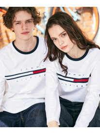 TOMMY HILFIGER (U)TOMMY HILFIGER(トミーヒルフィガー) 【オンライン限定】トミーヒルフィガーロゴロングスリーブTシャツ / TINO TEE トミーヒルフィガー トップス カットソー・Tシャツ ホワイト ブラック ネイビー グレー【送料無料】