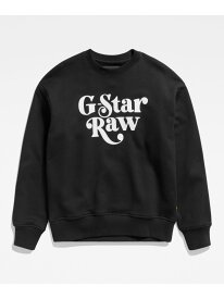 G-Star RAW 【公式ショップ】UNISEX FOXY BOXY SWEAT/オーバーサイズグラフィックロゴスウェット ジースターロゥ トップス スウェット・トレーナー ブラック【送料無料】