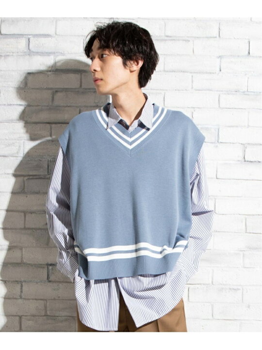 楽天市場 Sale 23 Off Wego Wego M ミラノリブチルデンベスト ウィゴー ニット ノースリーブニット ベスト ブルー ベージュ ホワイト Rba E Rakuten Fashion Men