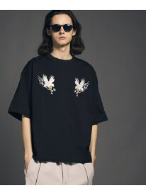 MAISON SPECIAL Eagle Embroidery Prime-Over Crew Neck T-shirt メゾンスペシャル トップス カットソー・Tシャツ ブラック ホワイト【先行予約】*【送料無料】