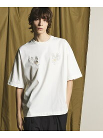 MAISON SPECIAL Eagle Embroidery Prime-Over Crew Neck T-shirt メゾンスペシャル トップス カットソー・Tシャツ ブラック ホワイト【送料無料】