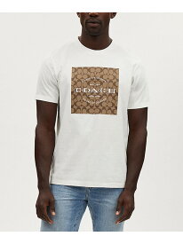 【SALE／62%OFF】COACH OUTLET シグネチャー スクエア Tシャツ コーチ　アウトレット トップス カットソー・Tシャツ ホワイト【RBA_E】【送料無料】