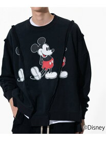 JOINT WORKS DISCOVERED "Disney Collection"＜ Mickey ＞ Wide Sweat ジョイントワークス トップス スウェット・トレーナー ブラック【送料無料】
