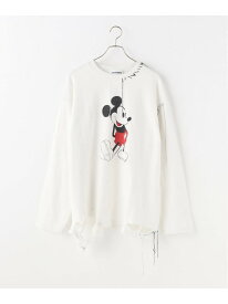 JOINT WORKS DISCOVERED "Disney Collection"＜ Mickey ＞ Looping Damage Cutsewn ジョイントワークス トップス カットソー・Tシャツ ブラック ホワイト【送料無料】