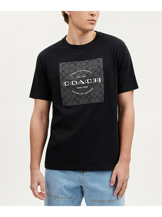 楽天市場】COACH OUTLET 【公式】シグネチャー スクエア Tシャツ  