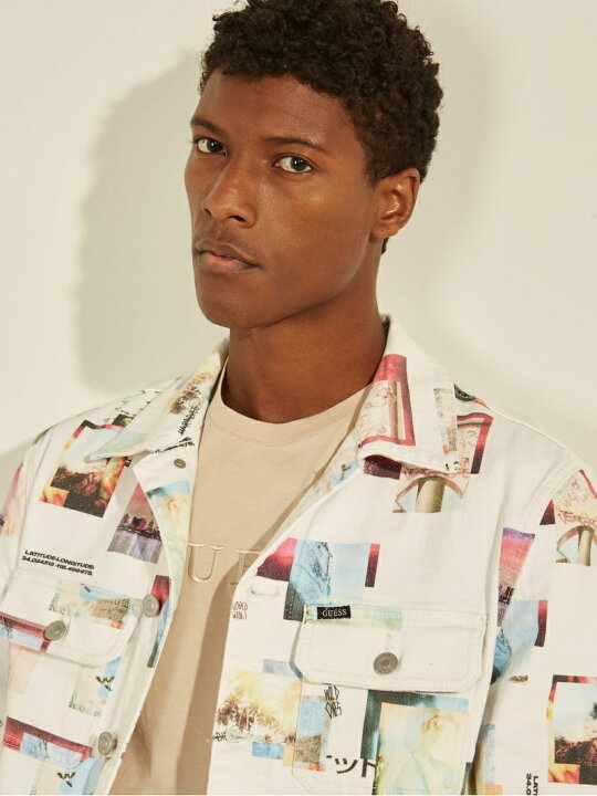 楽天市場】【SALE／50%OFF】GUESS (M)Collage Print Denim Jacket ゲス 