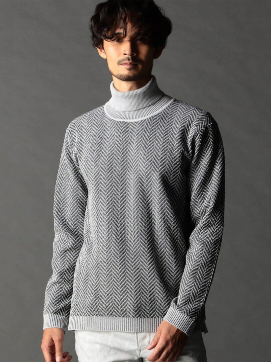 楽天市場】NICOLE CLUB FOR MEN ヘリンボーン タートルネックニット 