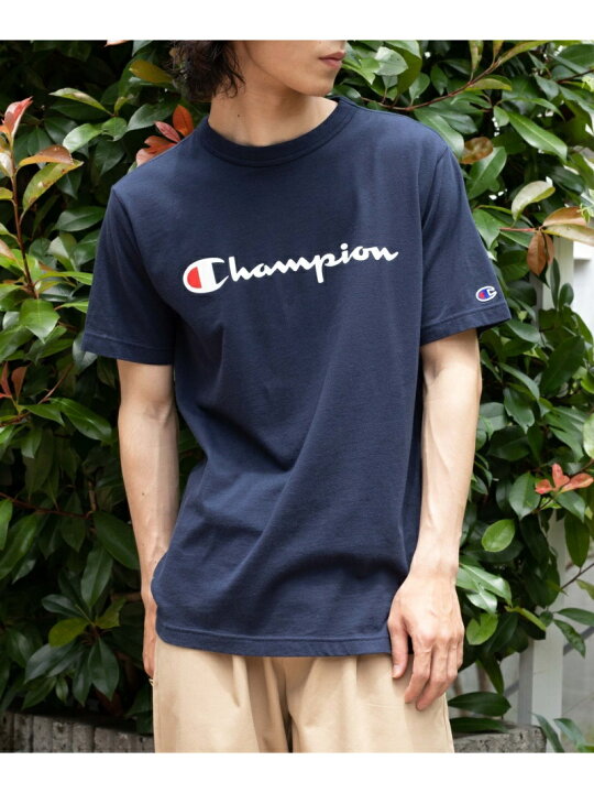 楽天市場 メンズwego チャンピオンロゴtシャツ S ウィゴー カットソー Tシャツ ネイビー グリーン ブラウン イエロー オレンジ ホワイト グレー ブラック ブルー ピンク Rakuten Fashion Men