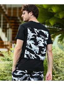 【SALE／30%OFF】1PIU1UGUALE3 RELAX (M)1PIU1UGUALE3 RELAX/CAMO PATTERN T-SHIRTS シフォン トップス カットソー・Tシャツ ブラック ホワイト【RBA_E】【送料無料】